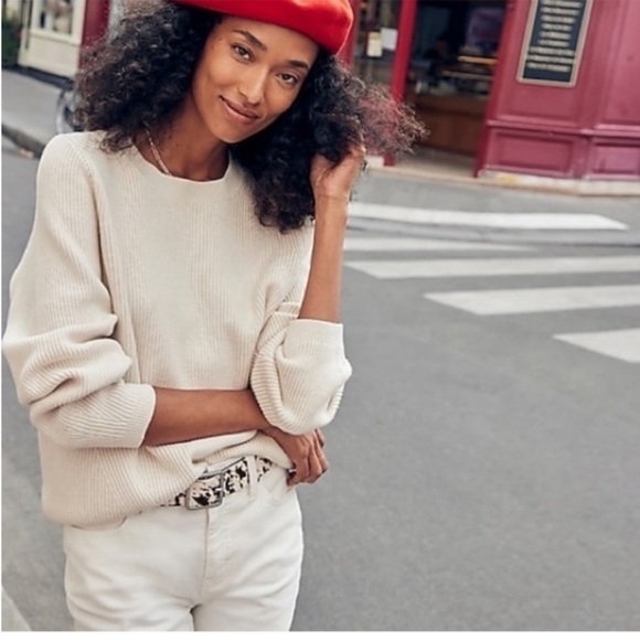 J. Crew Ribbed Stretch Crewneck Minimalist Relaxed Fit Sweater - Size XS - Picture 2 of 12